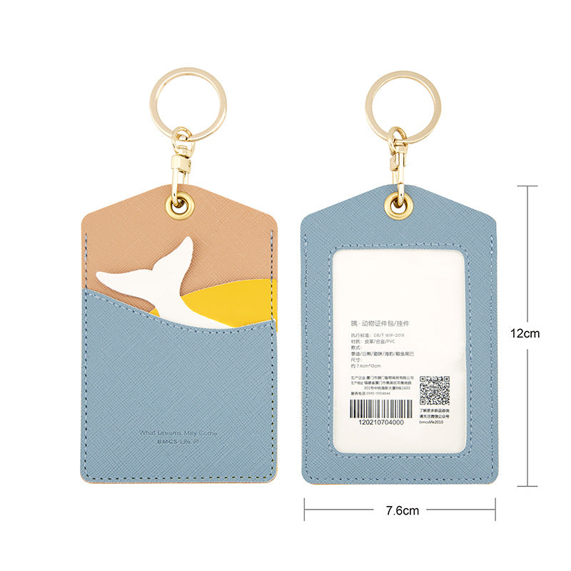 Wholesale Access Control Card Leather Case Keychain