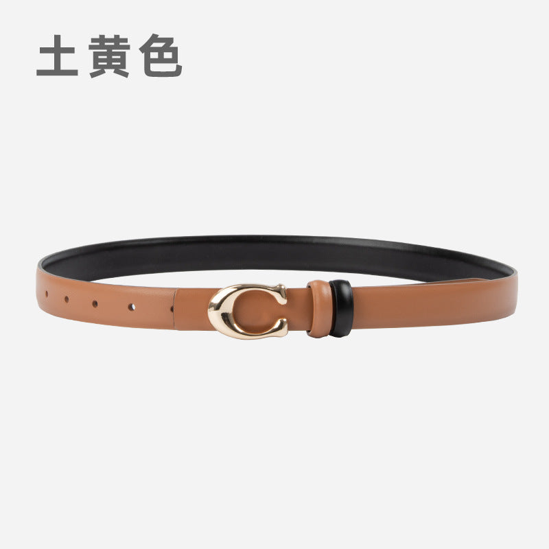 Wholesale Letter C buckle ladies'  genuine leather belt