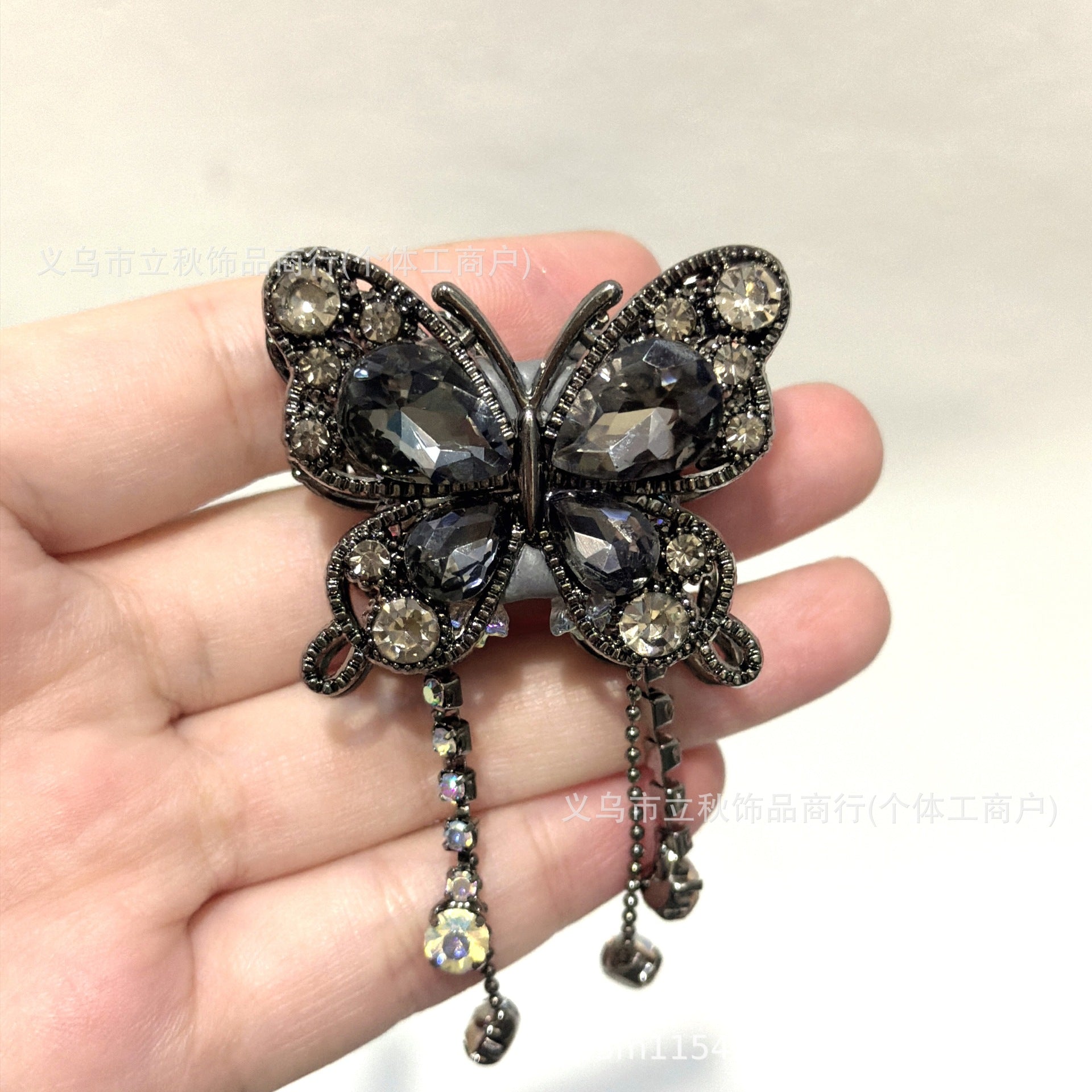 Wholesale 10pcs Soft ceramic three-dimensional butterfly crystal tassel beads