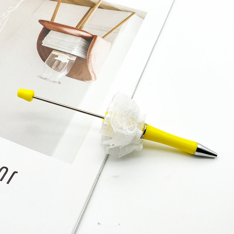 wholesale beadable pens DIY heavy bead pen mesh pearl bead pen