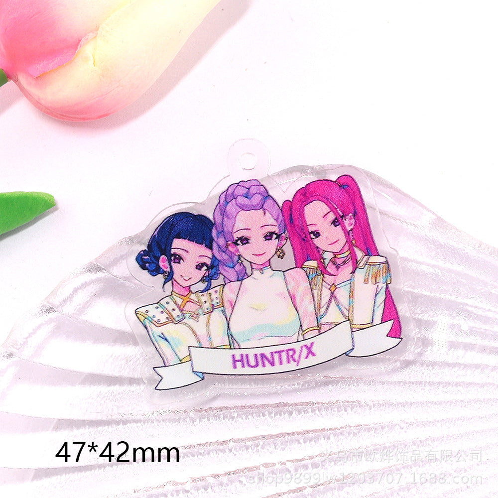 Wholesale 10pcs/ pack Cartoon Girl Cute Pendant Acrylic DIY Accessories