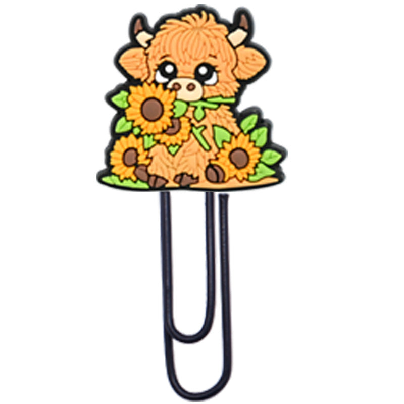 Wholesale  Random 50pcs/pack   Highland Cattle Yak Paper Clip Bookmark