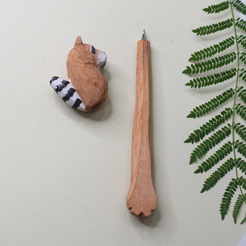 Wholesale Log branch animal ballpoint pen with replaceable refills, handmade creative stationery gift wooden pen