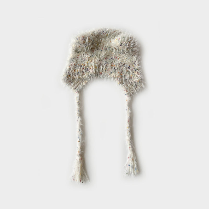 Wholesale Dopamine Color Dotted Tie Cute Bear Wool Hat