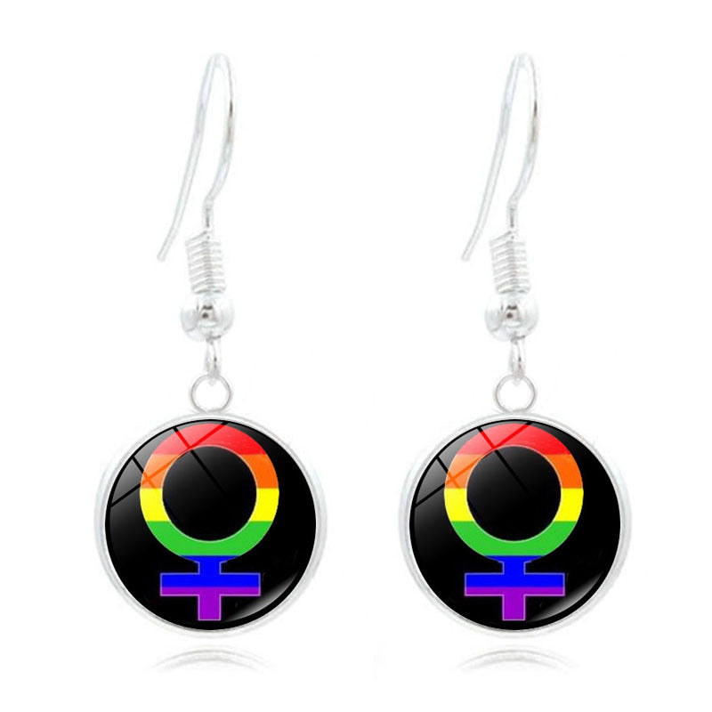 Wholesale Iridescent Long Silver Alloy Earrings