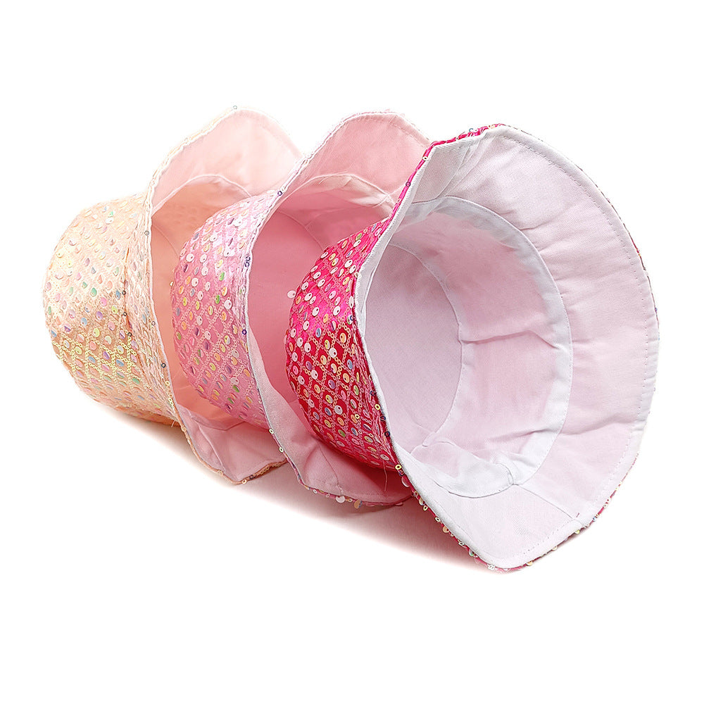 Wholesale Sun visor sequined small basin hat diamond bucket hat fisherman hat