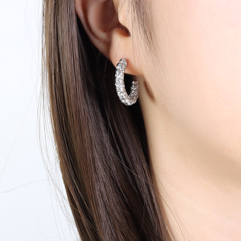 Wholesale Niche New Diamond Inlaid Fashion Gold Plated Earring