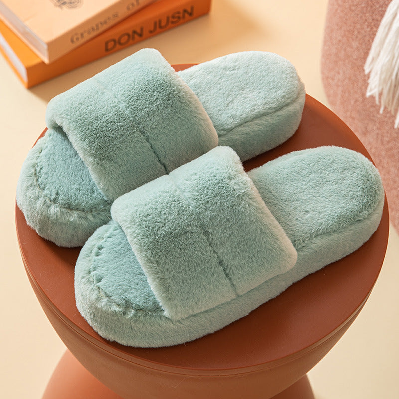 Wholesale Open Toe Plush Cotton Slippers