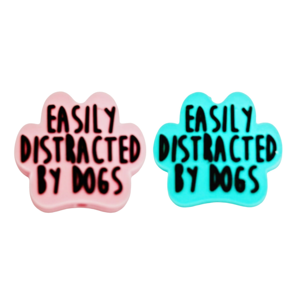 Wholesale 10pcs Pink Cute Claw Imprint Phrases Focal Beads