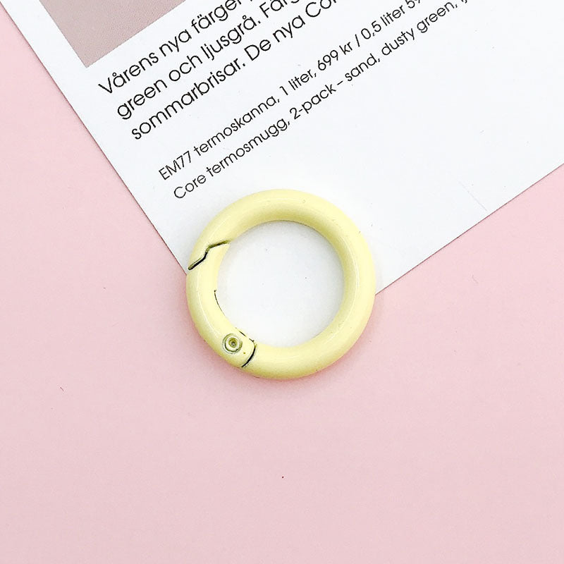Wholesale 10pcs  New 25mm Spring Ring diy Jewelry Accessories Candy Color Baking Paint Open Ring Hardware Keychain Accessories