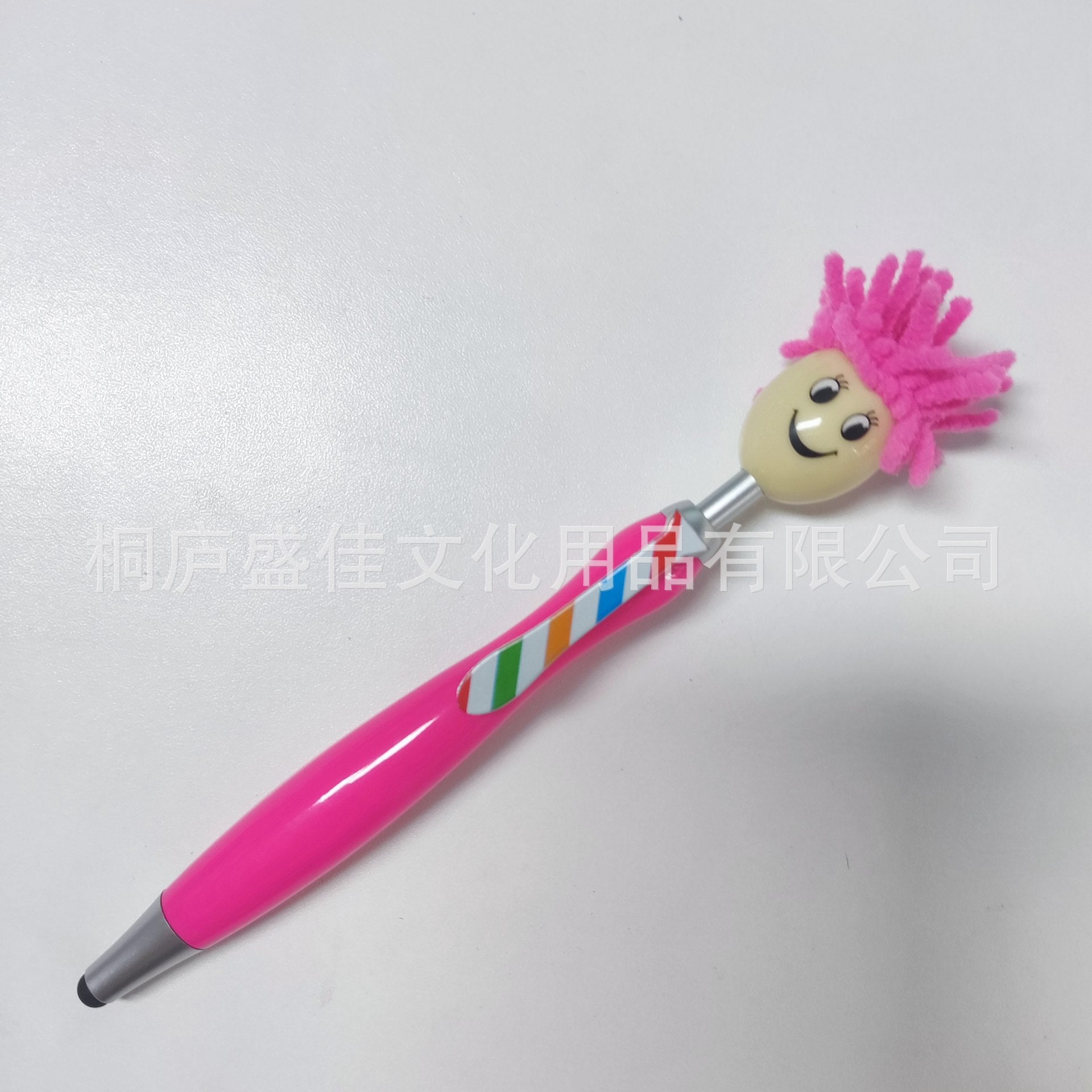 Wholesale Cartoon Plush Doll Mops, Smiling Face, Three in One Touch Ballpoint Pen