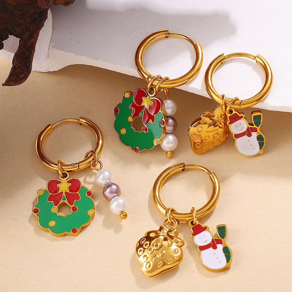 Wholesale Christmas series gingerbread  earrings
