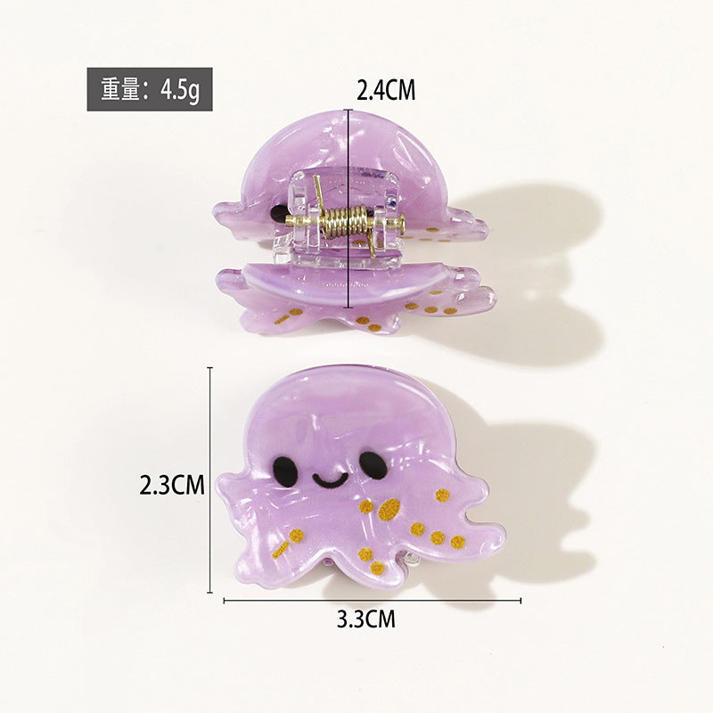Wholesale Trendy Ocean Animal Hair Claw Clips Shark Whale Octopus Koi Design Large PVC Gripper Everyday Hair Accessory For Boutique Resale