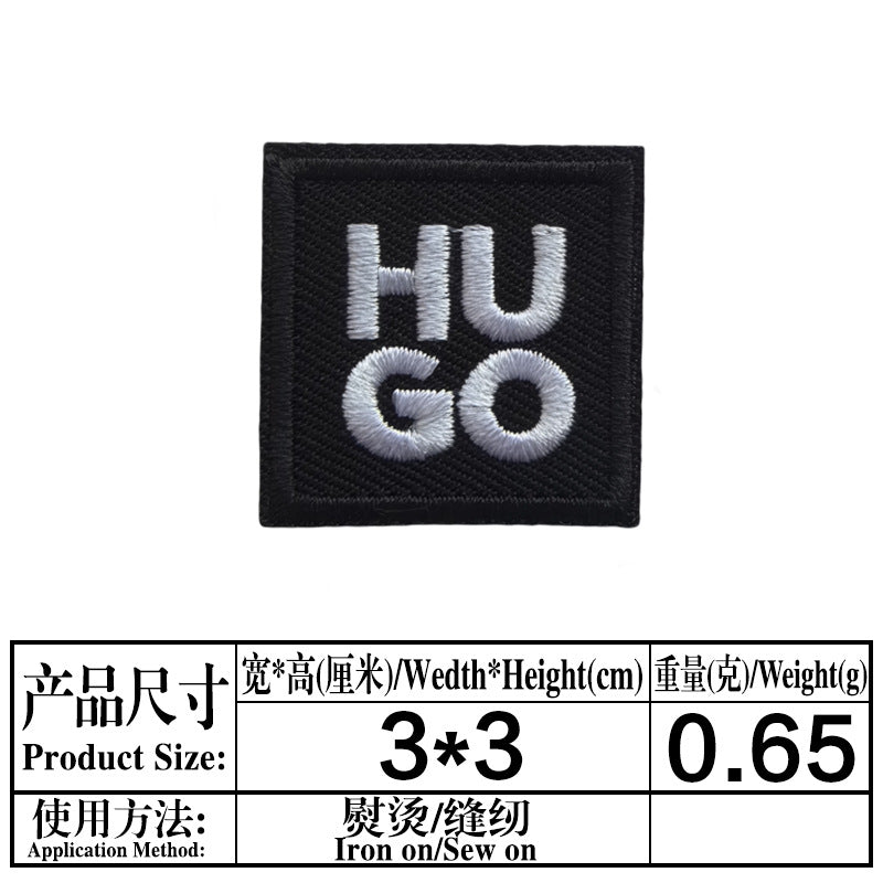 Wholesale Trendy Embroidered Letter Patches Set Of 4 Black Twill Badges For Clothing Decorative Resale Accessory