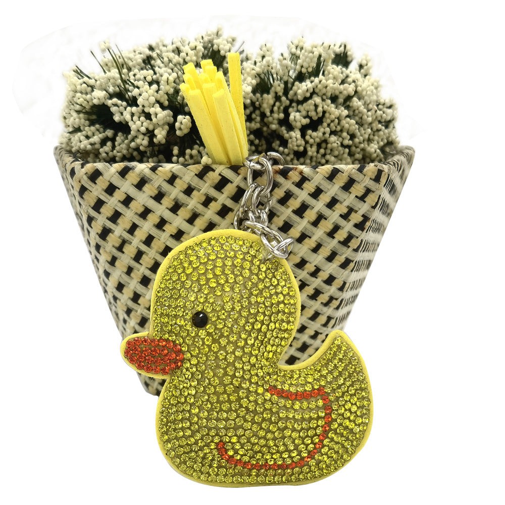 Wholesale 4pcs Cartoon animal diamond studded Rhinestone Keychain