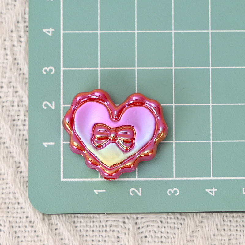 Wholesale  5pcs/pack  Heart-shaped beaded bow   Acrylic Beads