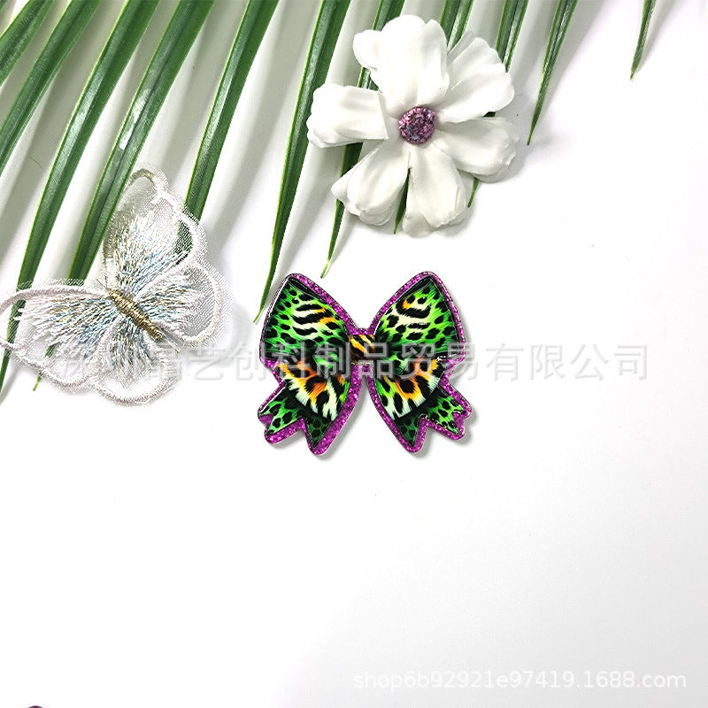 Wholesale 10 pcs/pack bow sequin acrylic DIY accessories