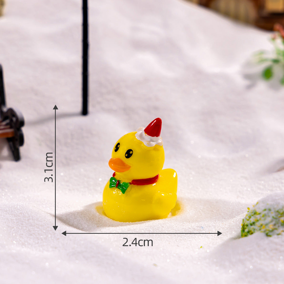 Wholesale Christmas Little Yellow Duck Animal Doll DIY  Resin Craft Gardening