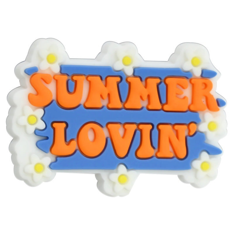 Wholesale Random 10pcs cartoon PVC soft thick patch perforated DIY beads Focal Beads