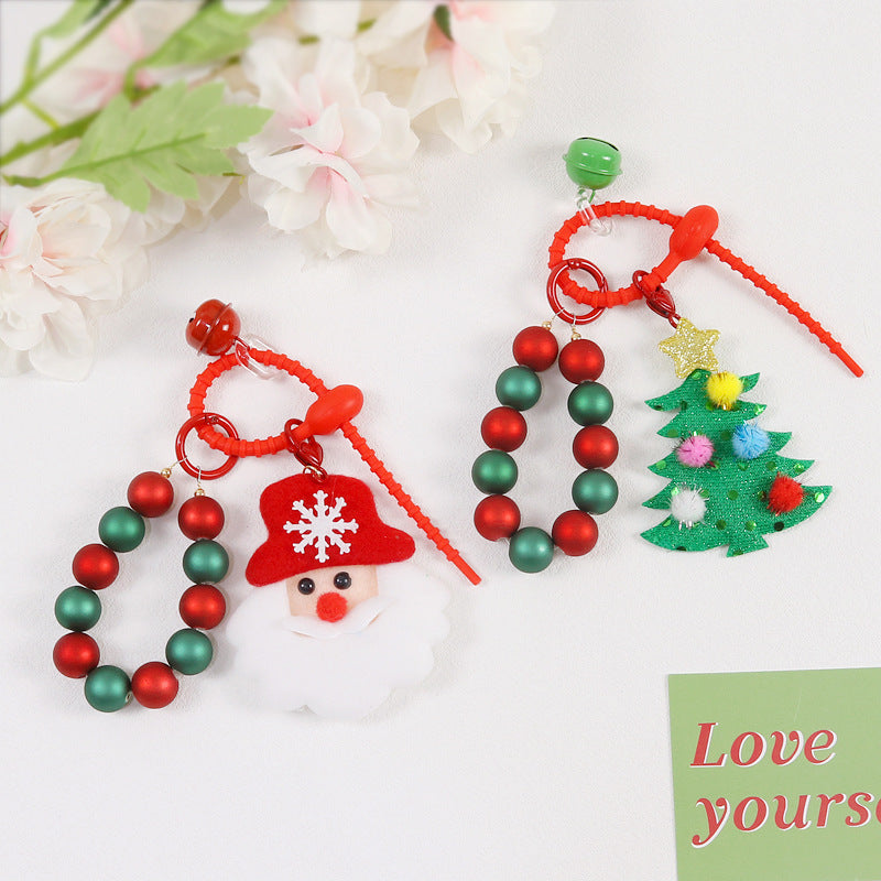 Wholesale Christmas Round Bead Keychain