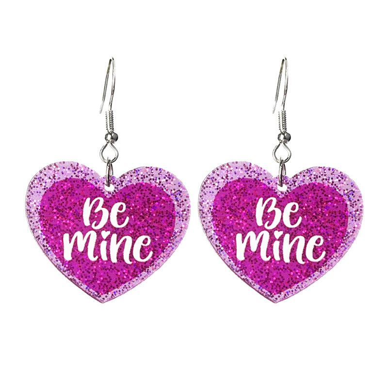 Wholesale Shining Love Words Cowboy Boots Acrylic Earrings
