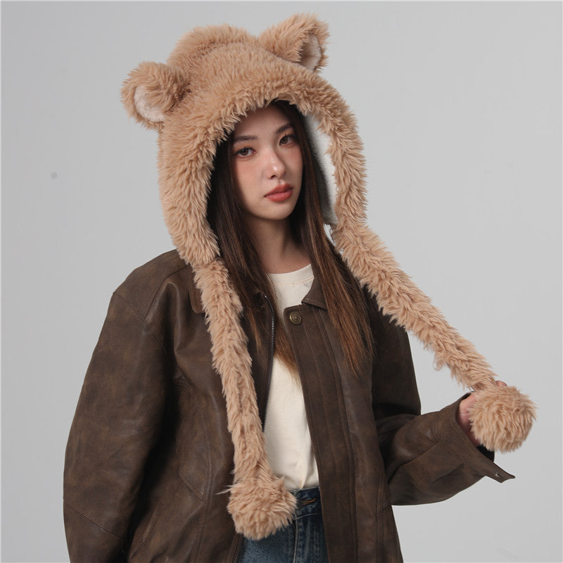 Wholesale Autumn Winter Plush Bear Ears Hat