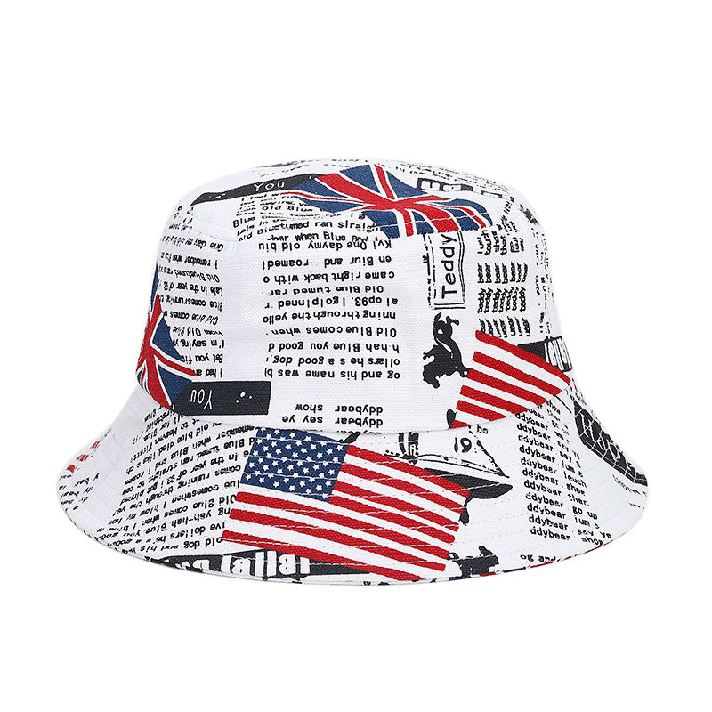 Sombrero de cubo de patrón de impresión de bandera de lona al por mayor