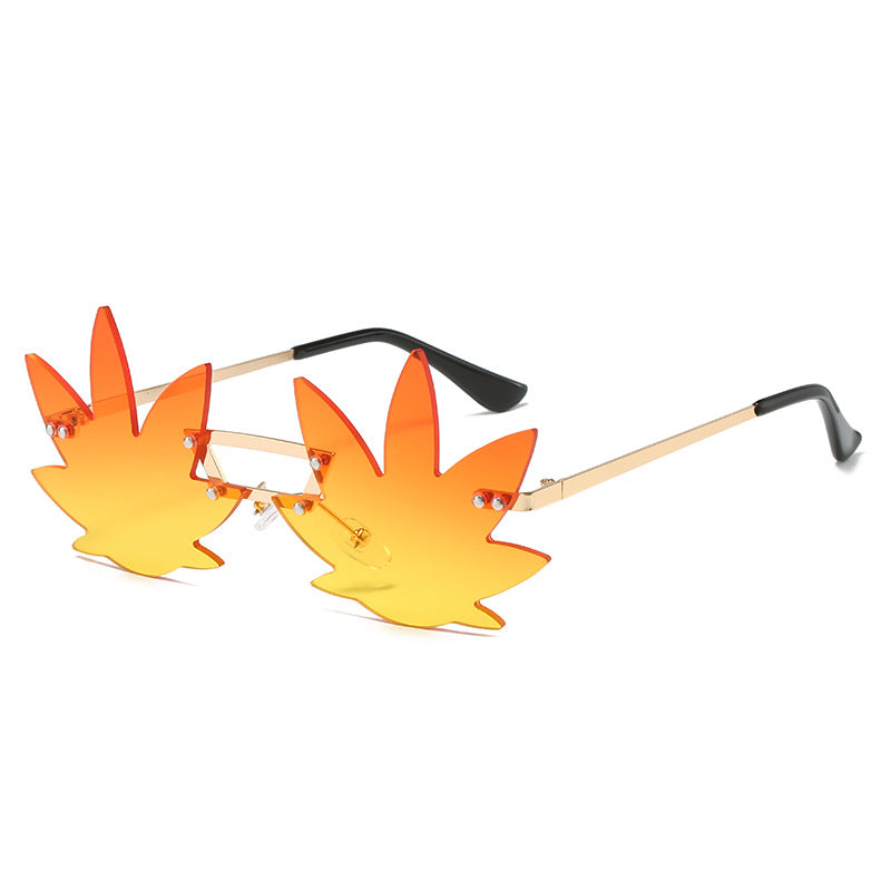 Wholesale Natural Style Leaf Hip-hop Sunglasses