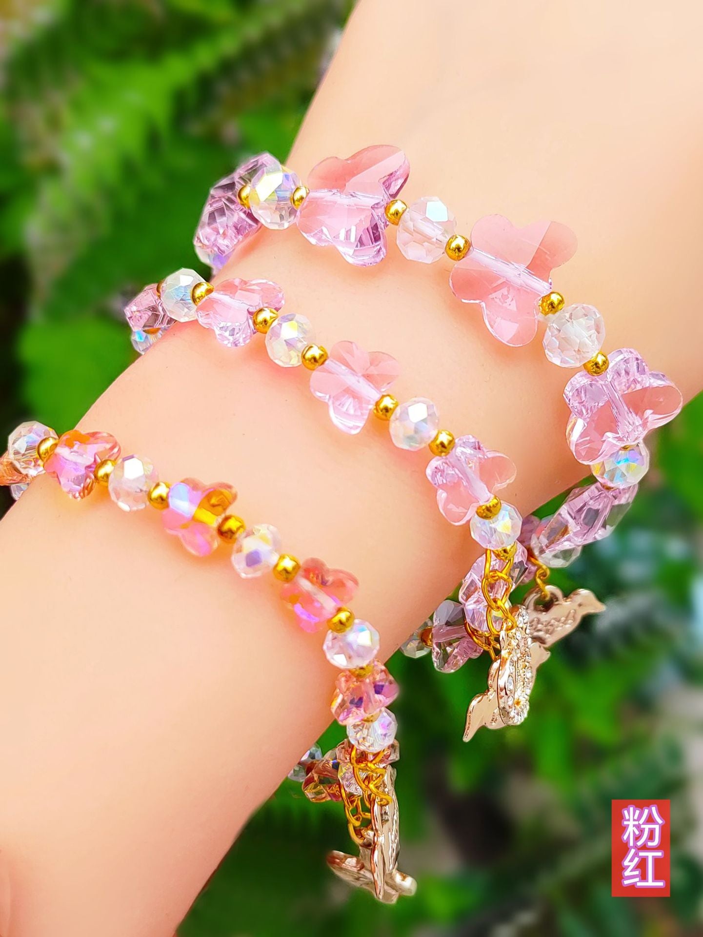 Wholesale Butterfly Crystal Glass Bracelet