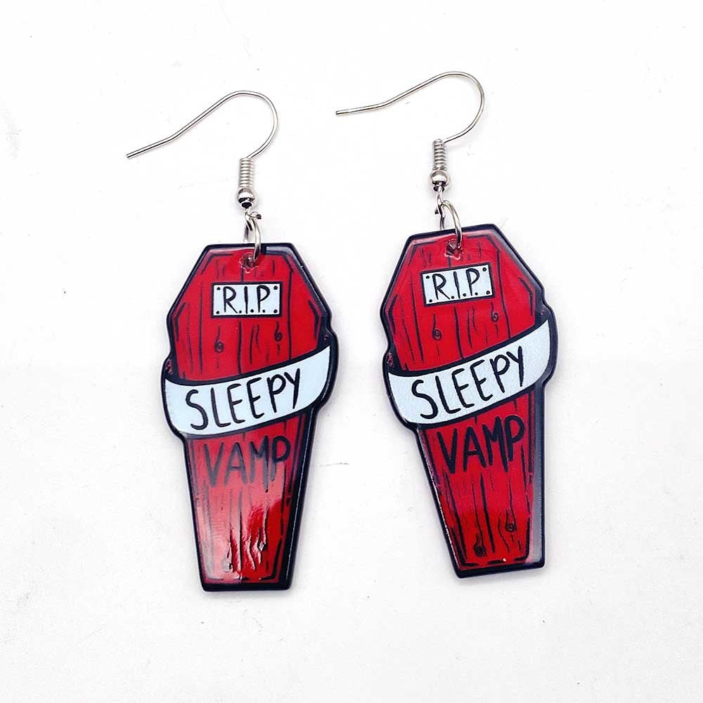 Wholesale Valentine's Day Horror Love Ghost Bull Head Acrylic Earrings