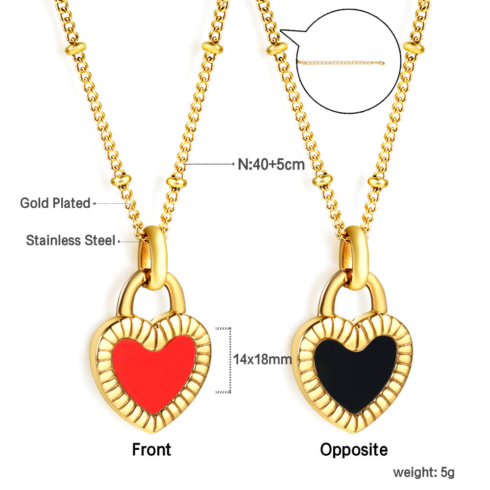 Wholesale 18k Gold-Plated Heart Pendant Stainless Steel Necklace