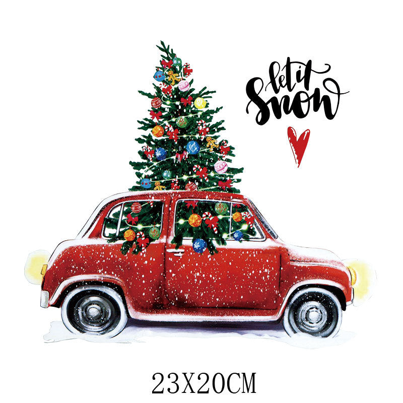 Wholesale   5pcs/pack sleigh heat transfer  UV DTF Ready to Press Transfers Wraps