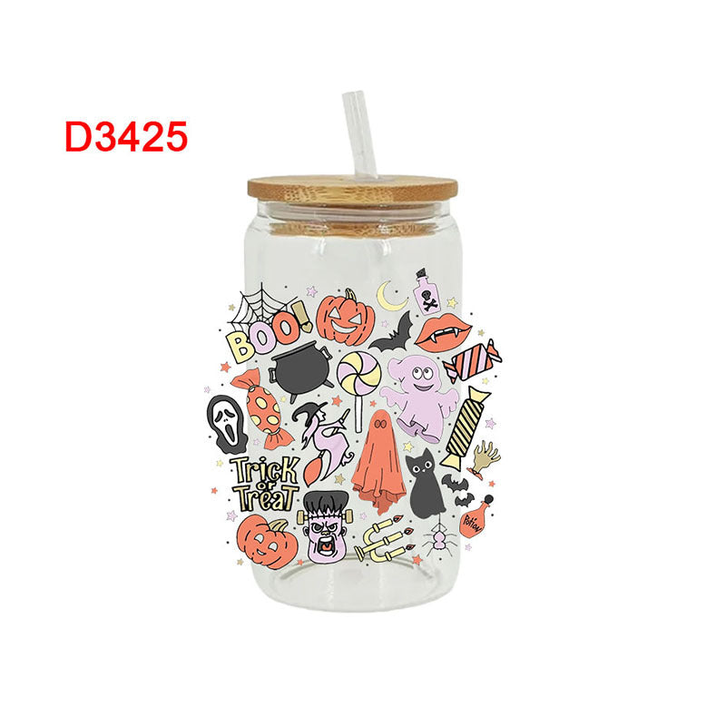 Wholesale Pumpkin Halloween  16oz Cup UV DTF Wraps