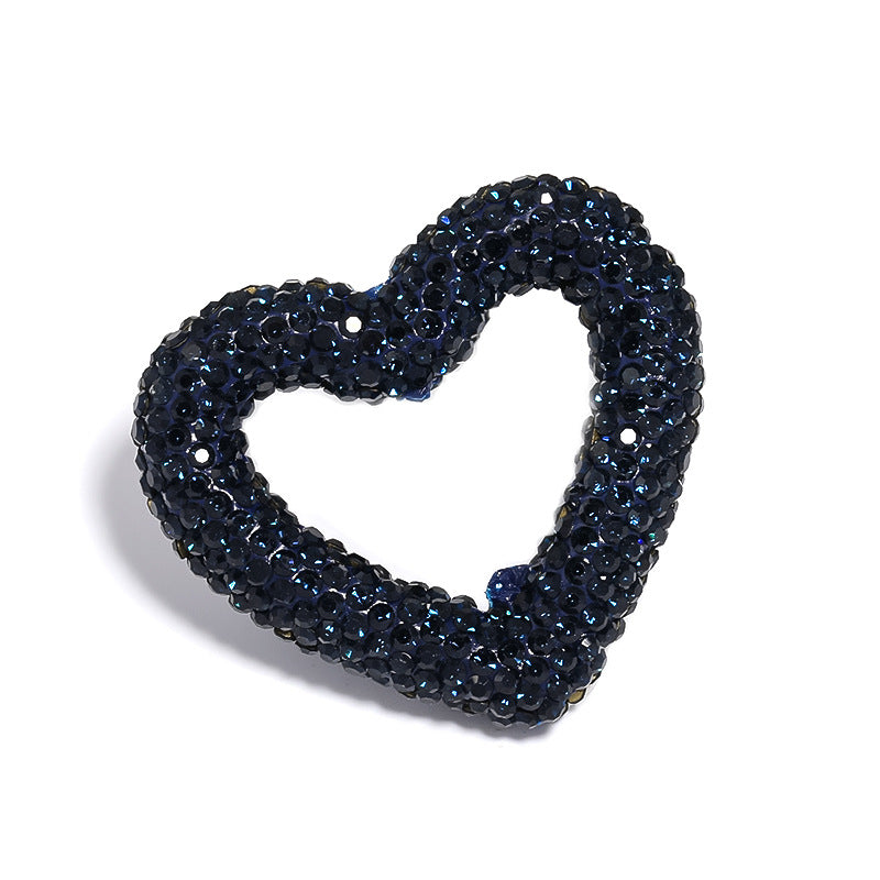 Wholesale 10pcs Rhinestone Colored Hollow Love Clay Beads Heavy Industry Cute Beads DIY