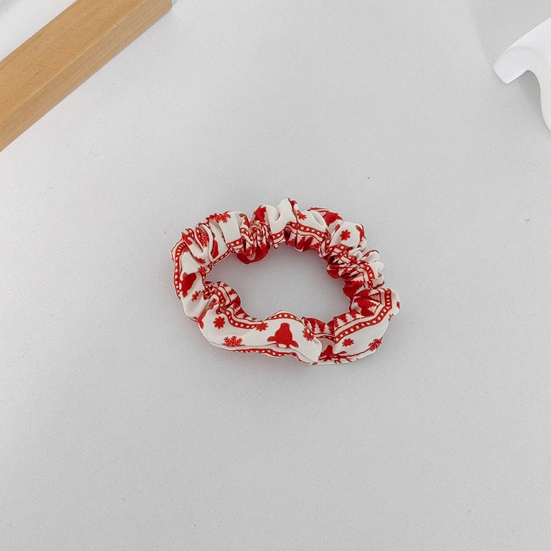 Wholesale Christmas satin large intestine hair tie high elastic rubber band hair tie