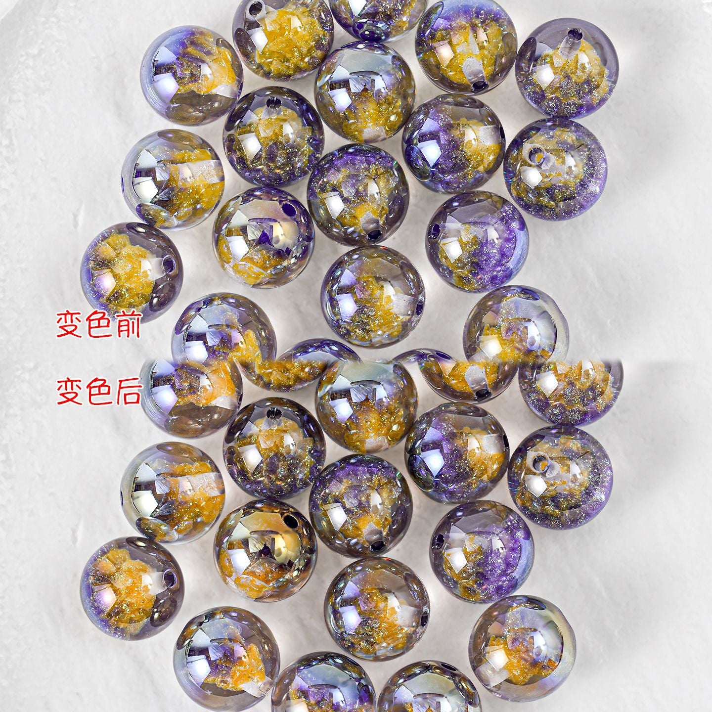 Wholesale 10pcs Luminous Color-changing 16MM Star-studded Christmas Tree Acrylic Beads