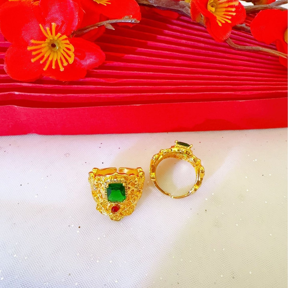 Wholesale Inlaid Green Ring