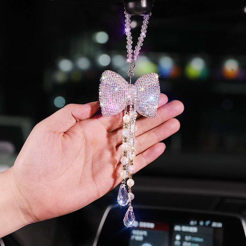 Wholesale Car Accessories with Diamond Inlay, Car Mounted Rearview Mirror Decorations