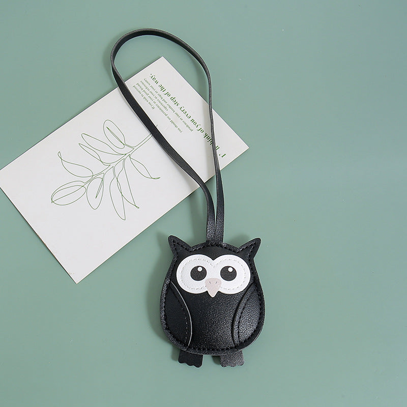 Wholesale PU leather stuffed owl keychain