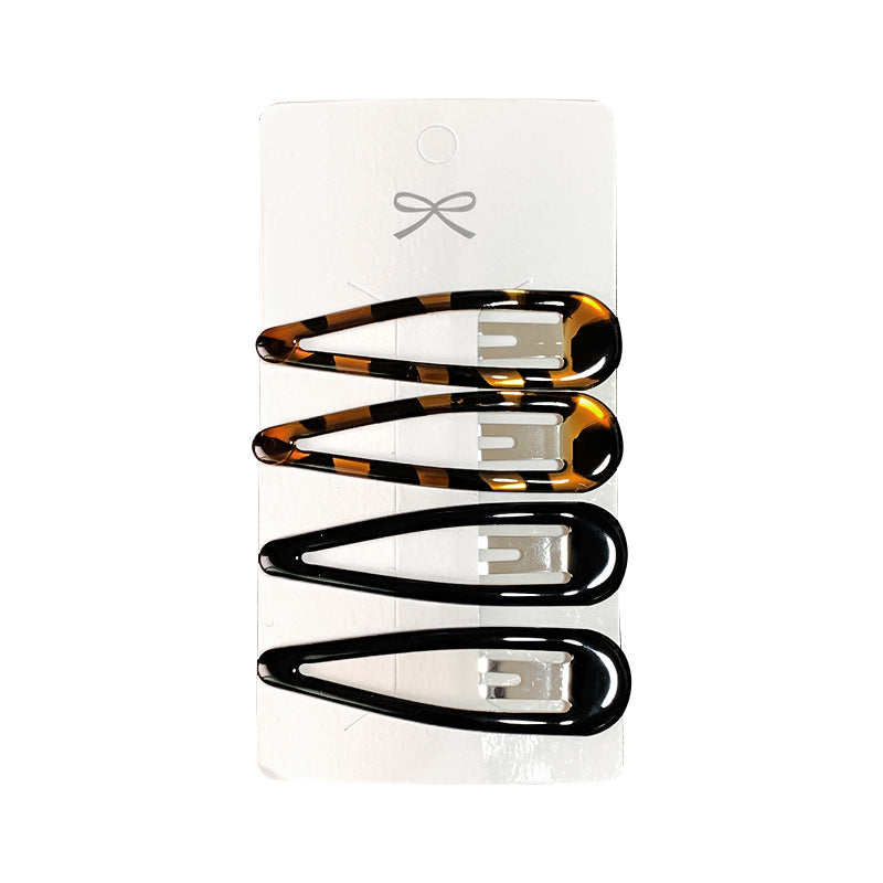 Wholesale 7cm Oval Black Turtle Shell Color Clip Water Drop Hair Accessories