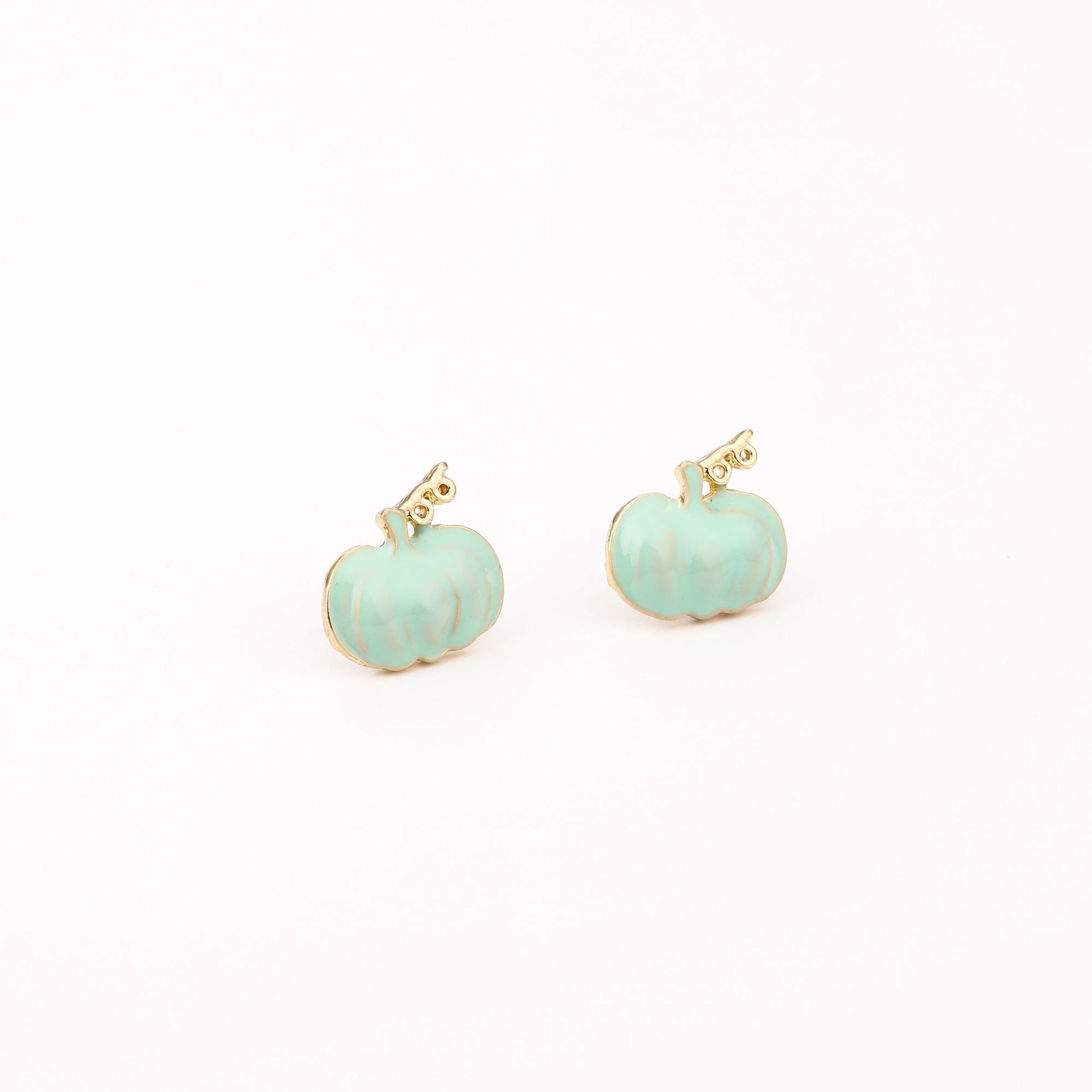 Wholesale  Pumpkin Earrings For Women Cute Small Zinc Alloy Drip Oil Design Creative Gift Trendy Jewelry Accessory For Boutique Resale