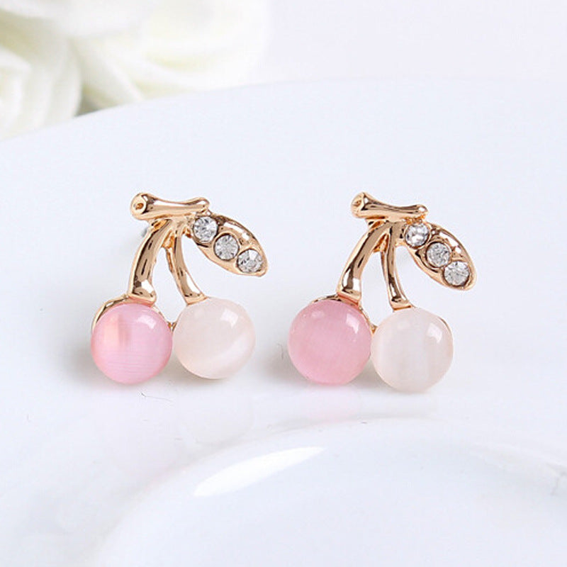 Wholesale long cherry creative design cute earrings