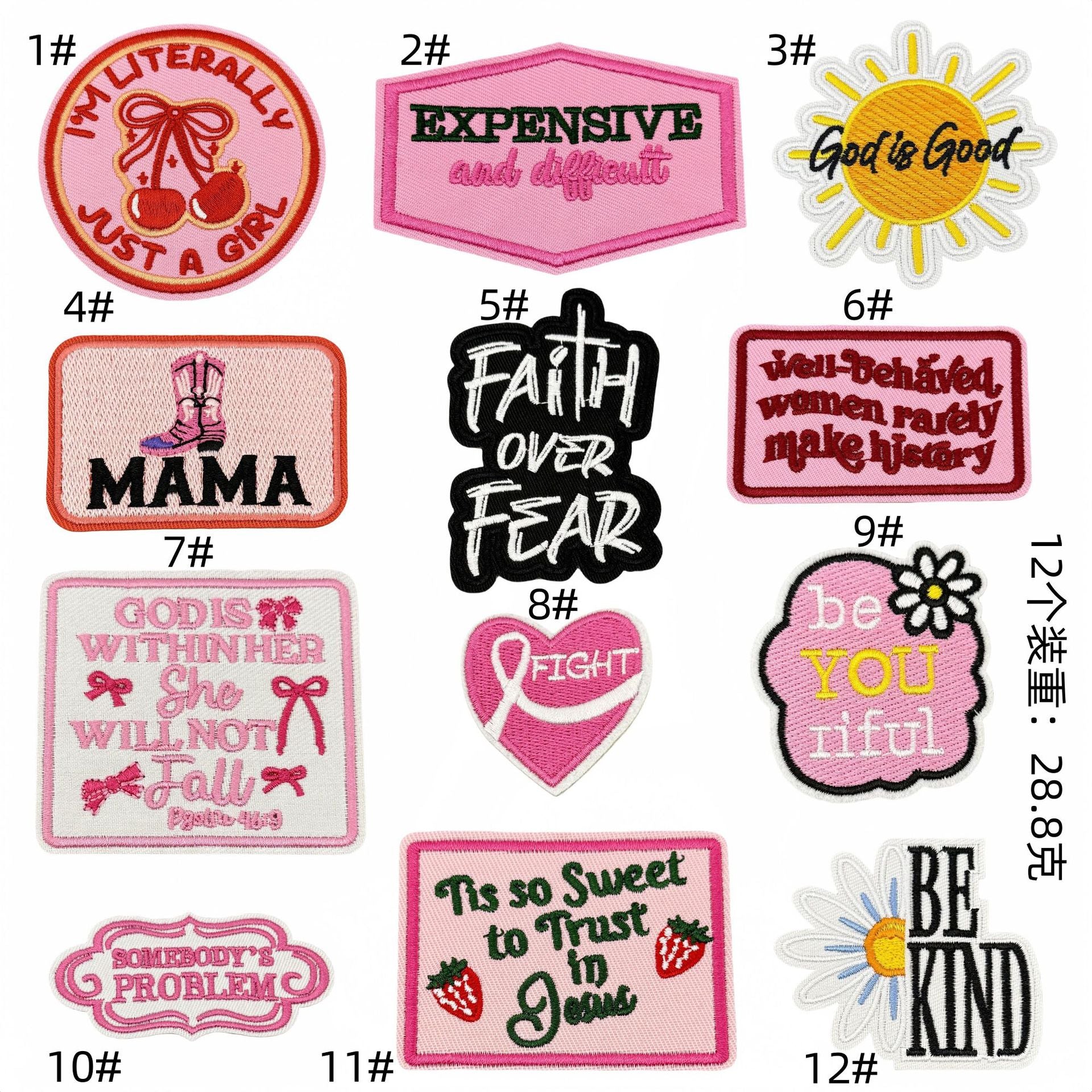 Wholesale Pink Kindness Encouragement Cloth DIY Patches Stickers