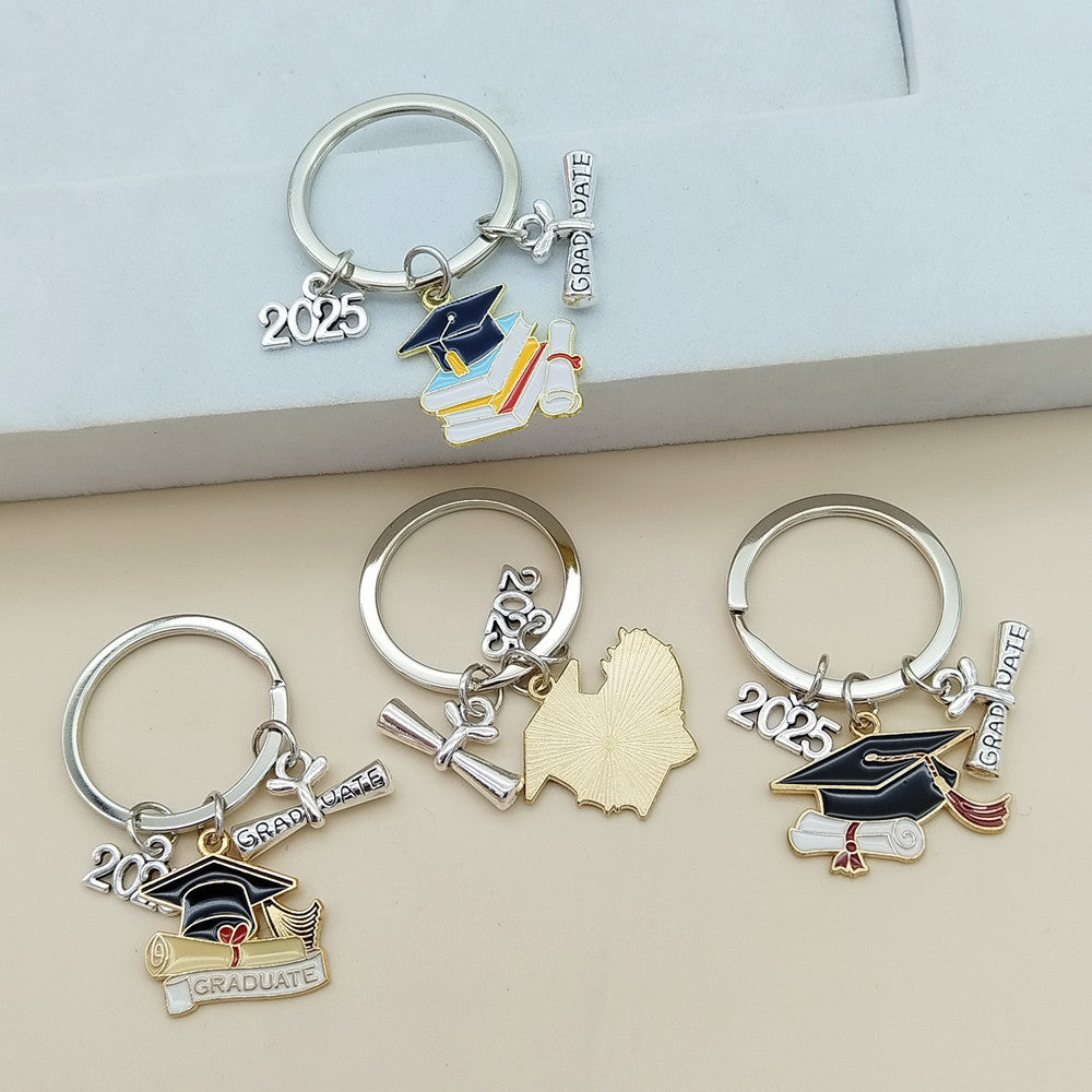 Wholesale Fashion Doctorate Hat Graduation Hat Book Hat Scroll Keychain