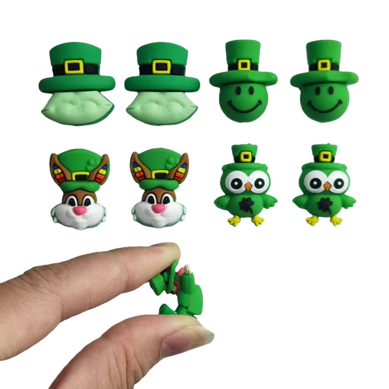 Wholesale 10pcs St.  Patrick' s Day Green Hat Cartoon 3D Focal Beads
