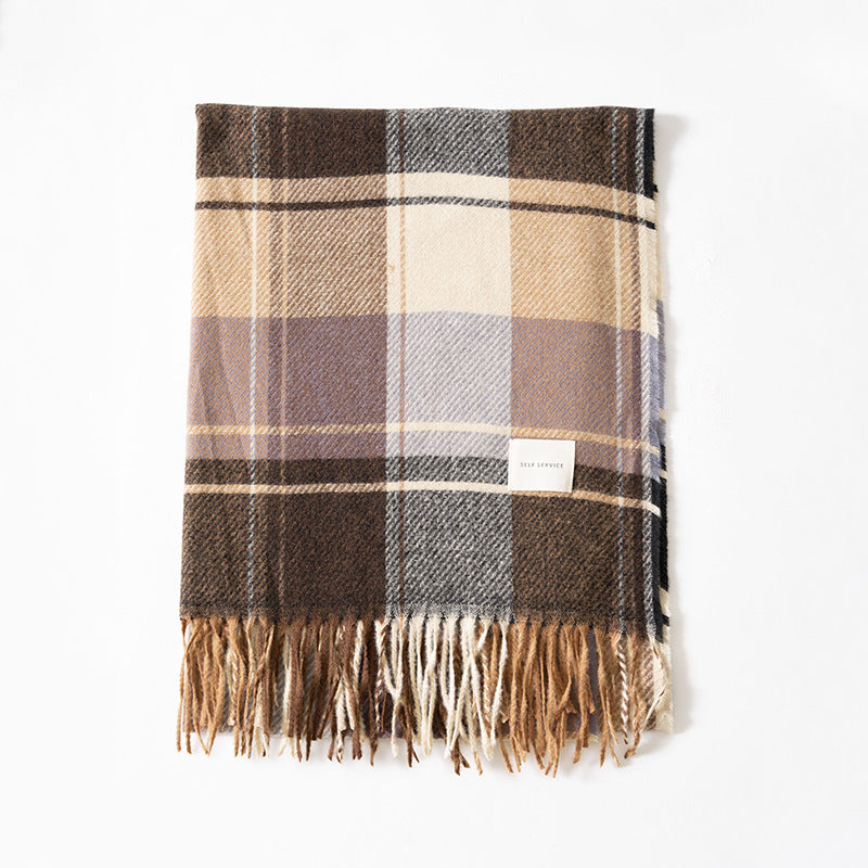 Wholesale Plaid Thickened Imitation Cashmere Scarf
