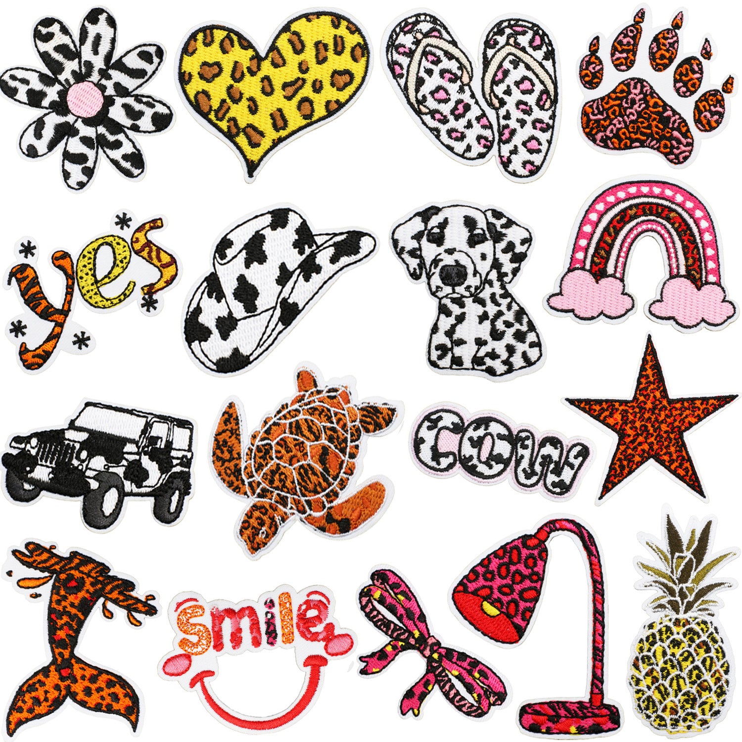 Wholesale Fashion Animal Print Embroidered Patches Polyester Clothing Decorative Accent Trendy Resale Accessory