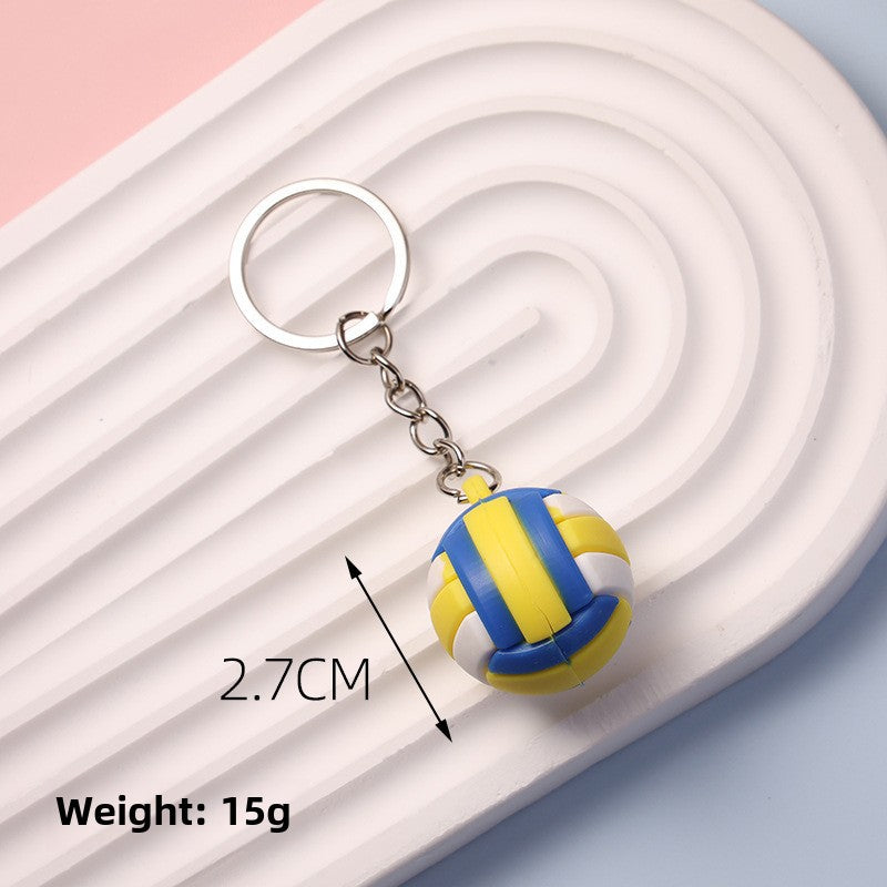 Wholesale simulation Football basketball small pendant doll keychain