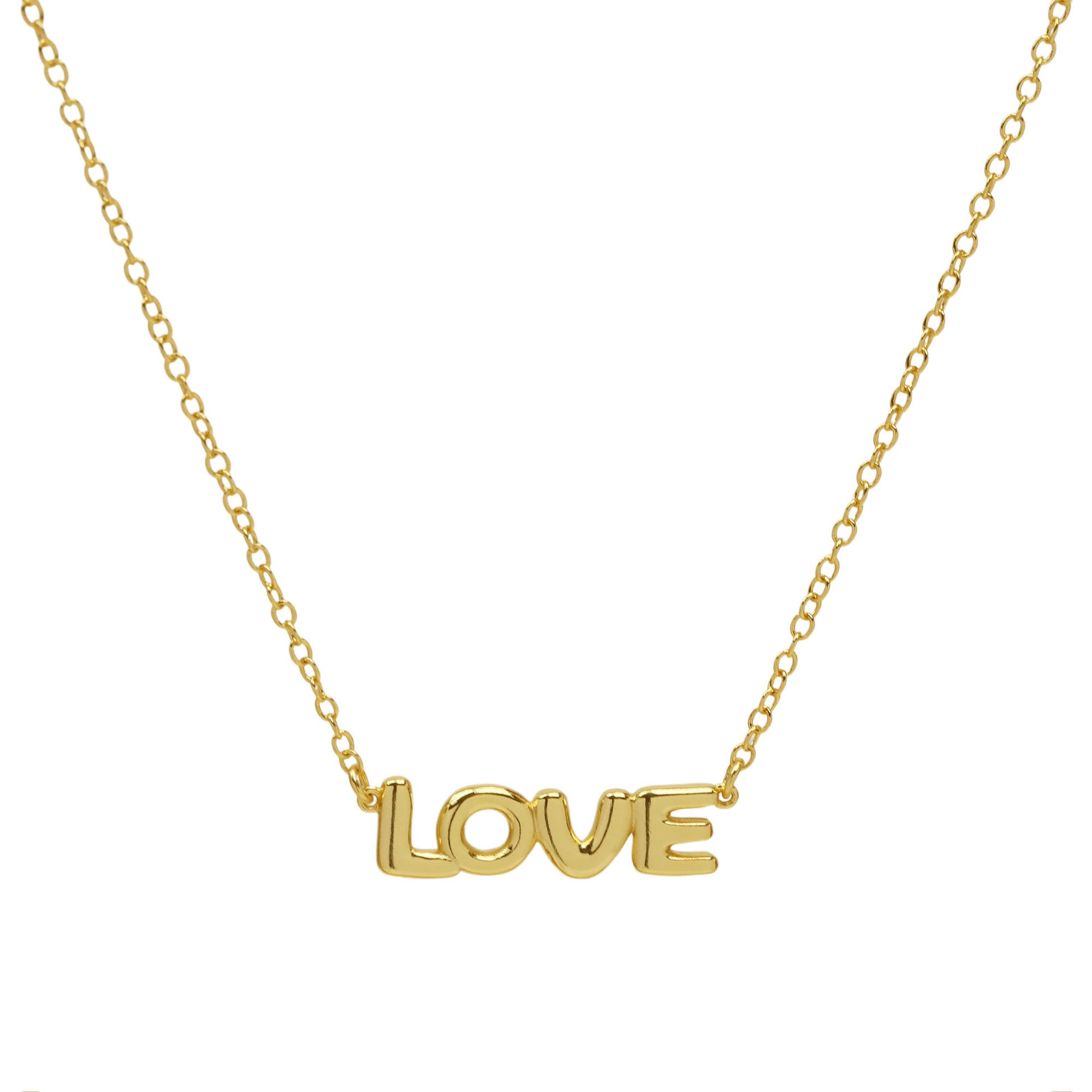 Wholesale Trendy 18k Gold-tone Brass Glossy Bubble Feel LOVE MAMA XOXO Pendant Necklace