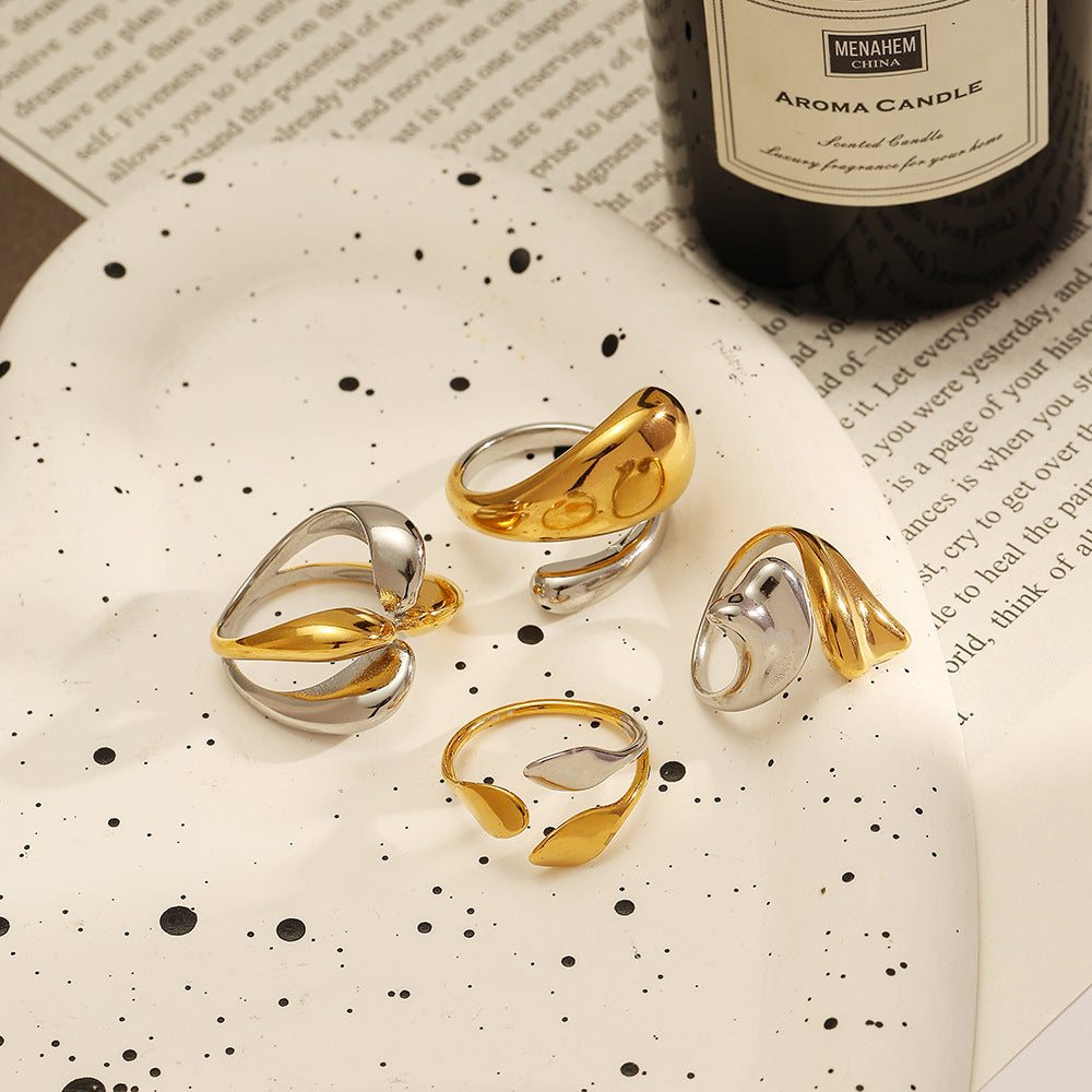 Wholesale Stainless Steel Ring Luxury Gold Non-Fading Female Opening Ring